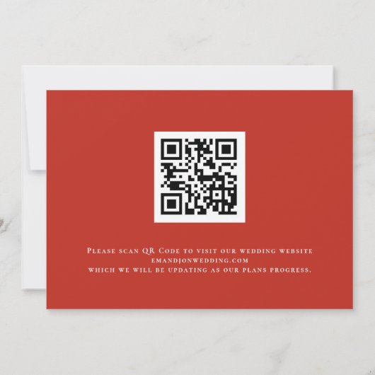 Kleurrijke Herfst Floral QR Code Weddenschap spare Save The Date (Achterkant)