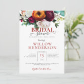 Kleurrijke Herfst Floral Wedding Shower Kaart (Staand voorkant)