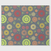 Kleurrijke Herfst Flowers in Warm Shades Cadeaupapier (Vlak)