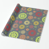 Kleurrijke Herfst Flowers in Warm Shades Cadeaupapier (Uitgerold)