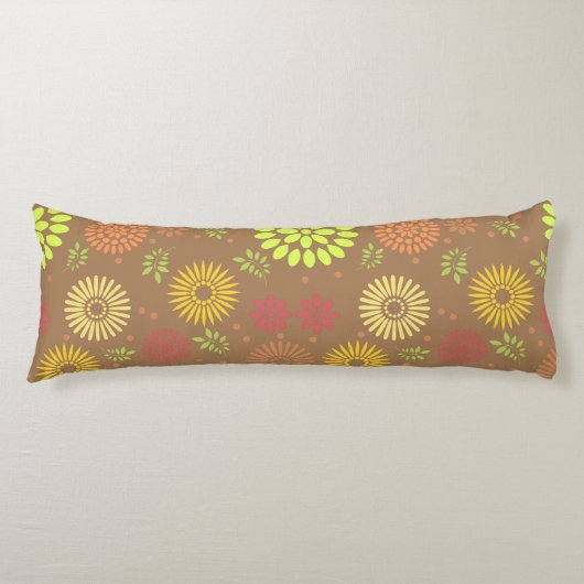 Kleurrijke Herfst Flowers in Warm Shades Lichaamskussen (Voorkant)