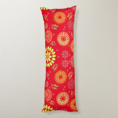 Kleurrijke Herfst Flowers in Warm Shades Lichaamskussen (Achterkant (Verticaal))