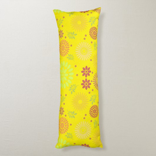 Kleurrijke Herfst Flowers in Warm Shades Lichaamskussen (Achterkant (Verticaal))