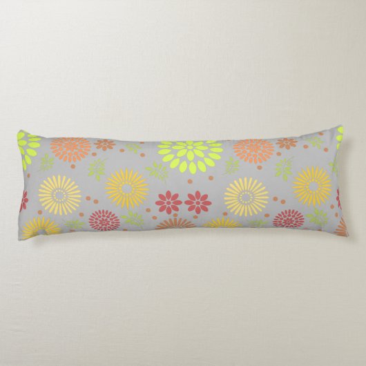 Kleurrijke Herfst Flowers in Warm Shades Lichaamskussen (Achterkant)