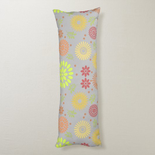 Kleurrijke Herfst Flowers in Warm Shades Lichaamskussen (Achterkant (Verticaal))