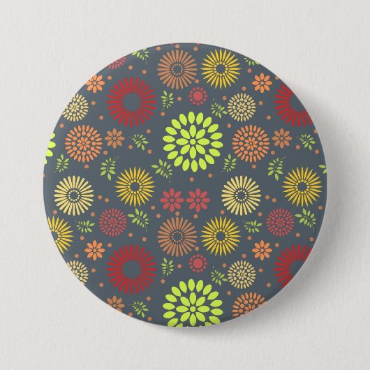 Kleurrijke Herfst Flowers in Warm Shades Ronde Button 7,6 Cm (Voorkant)