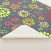 Kleurrijke Herfst Flowers in Warm Shades Sherpa Deken (3/4)