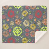 Kleurrijke Herfst Flowers in Warm Shades Sherpa Deken (Voorkant (horizontaal))