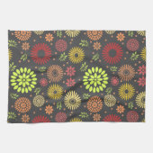 Kleurrijke Herfst Flowers in Warm Shades Theedoek (Horizontaal)