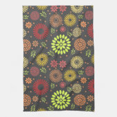 Kleurrijke Herfst Flowers in Warm Shades Theedoek (Verticaal)