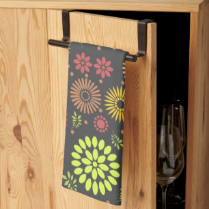 Kleurrijke Herfst Flowers in Warm Shades Theedoek