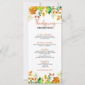 Kleurrijke herfst gebladerte rand Thanksgiving Tek Kaart (Voorkant)