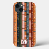 Kleurrijke Herfst Gestreepte Monogram Telefoonhoes Case-Mate iPhone Case (Achterkant)