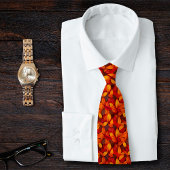 Kleurrijke herfst herfst bladeren patroon Oranje t Stropdas