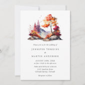 Kleurrijke Herfst Herfst Forest Mountain bruiloft Kaart (Voorkant)