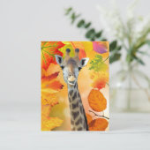 Kleurrijke herfst / Herfst Giraffe Briefkaart (Staand voorkant)