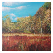 Kleurrijke Herfst herfst landschapsschildering Tegeltje (Voorkant)