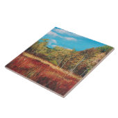 Kleurrijke Herfst herfst landschapsschildering Tegeltje (Zijkant)