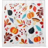 Kleurrijke Herfst Herfst Sinaasappel Pompoen Douch Douchegordijn (Voorkant)