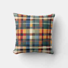 Kleurrijke Herfst Herfst Thanksgiving Plaid Print Kussen