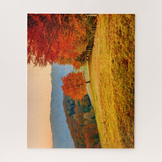 Kleurrijke Herfst herfstboomlandschap Legpuzzel (Verticaal)