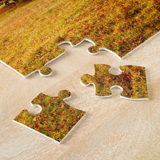 Kleurrijke Herfst herfstboomlandschap Legpuzzel (Zijkant)