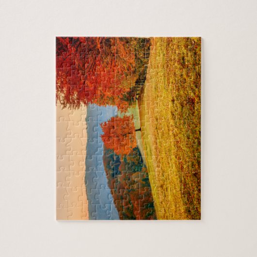 Kleurrijke Herfst herfstboomlandschap Legpuzzel (Verticaal)