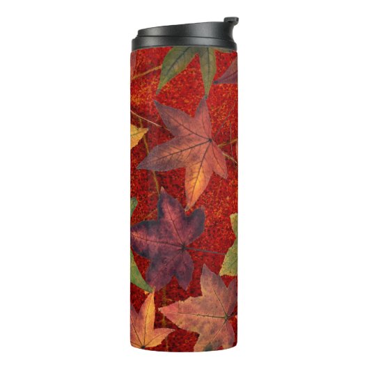 Kleurrijke herfst Leaves Brown Red Green Tumbler Thermosbeker (Gedraaid links)