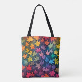 Kleurrijke Herfst Maple Canvas tas (Achterkant)