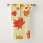 Kleurrijke Herfst Maple Leaves Pattern Bad Handdoek (Insitu)