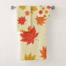 Kleurrijke Herfst Maple Leaves Pattern Bad Handdoek