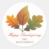 Kleurrijke Herfst / najaar leest Thanksgiving Part Ronde Sticker (Voorkant)
