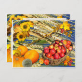 KLEURRIJKE HERFST OOGST BRIEFKAART (Voorkant / Achterkant)