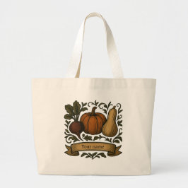 Kleurrijke Herfst Oogst Gepersonaliseerd Grote Tote Bag