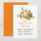 Kleurrijke Herfst Oogst Thanksgiving diner Feestdagenkaart (Voorkant / Achterkant)