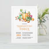 Kleurrijke Herfst Oogst Thanksgiving diner Feestdagenkaart (Staand voorkant)