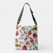 Kleurrijke Herfst oogst wit handgetekend Crossbody Tas (Voorkant)