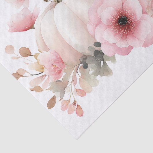 Kleurrijke Herfst Pompoenen en Bloemen Herfst Deco Tissuepapier (Detail)