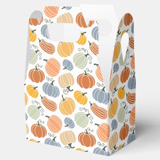 Kleurrijke herfst pompoenen patroon bedankdoosjes (Geopend)