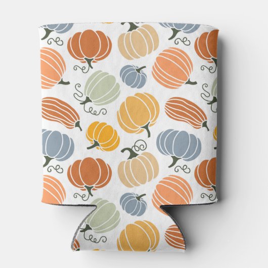 Kleurrijke herfst pompoenen patroon blikjeskoeler (Achterkant)