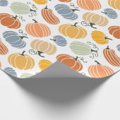 Kleurrijke herfst pompoenen patroon cadeaupapier (Hoek)