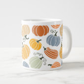 Kleurrijke herfst pompoenen patroon grote koffiekop (Voorkant rechts)
