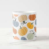 Kleurrijke herfst pompoenen patroon grote koffiekop (Voorkant)