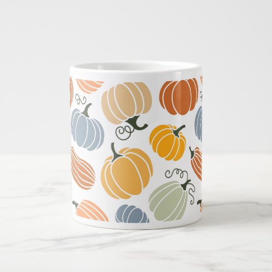Kleurrijke herfst pompoenen patroon grote koffiekop (Voorkant)