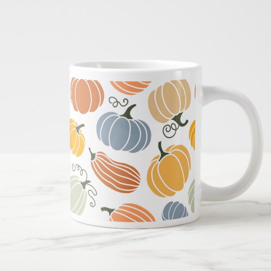 Kleurrijke herfst pompoenen patroon grote koffiekop (Rechts)