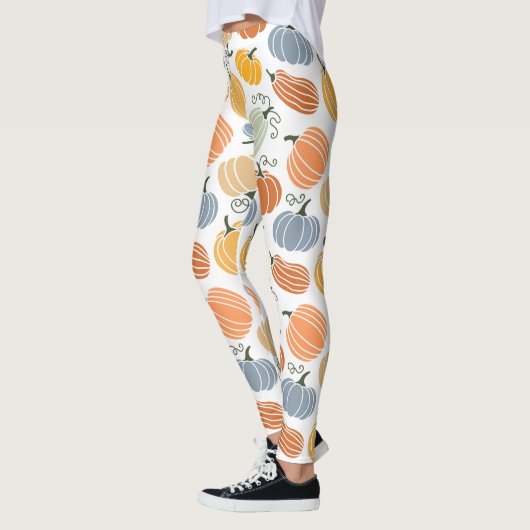 Kleurrijke herfst pompoenen patroon leggings (Links)