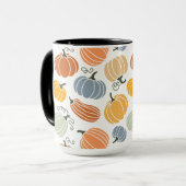 Kleurrijke herfst pompoenen patroon mok (Voorkant links)