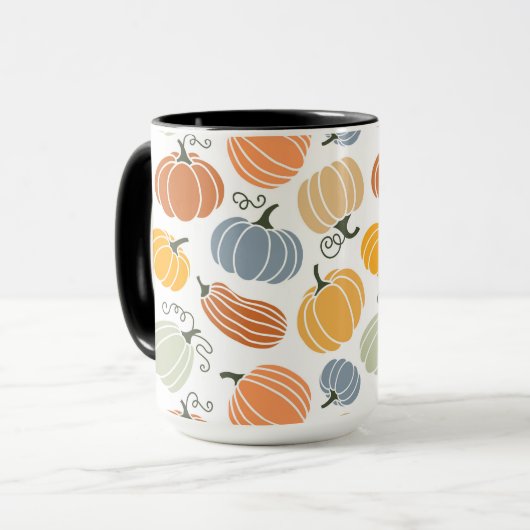 Kleurrijke herfst pompoenen patroon mok (Voorkant links)