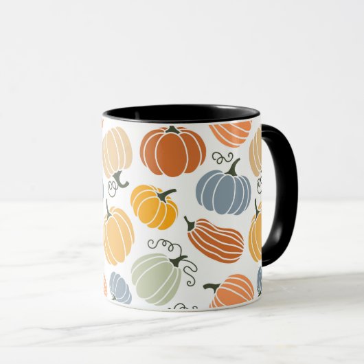 Kleurrijke herfst pompoenen patroon mok (Voorkant rechts)