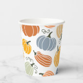 Kleurrijke herfst pompoenen patroon papieren bekers (Achterkant)
